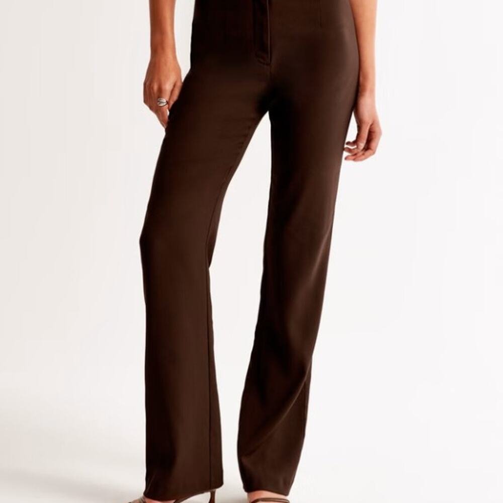 Abercrombie HR Slim Boot Trouser Dark Brown Tailored Dress Pant NWT Size XS